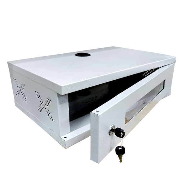 Network 2U Rack/DVR Box/CCTV/NVR Cabinet with Key Lock - 2U - Wall Mount Foldable Metal Server Rack with Ventilated Door (Unassembled)