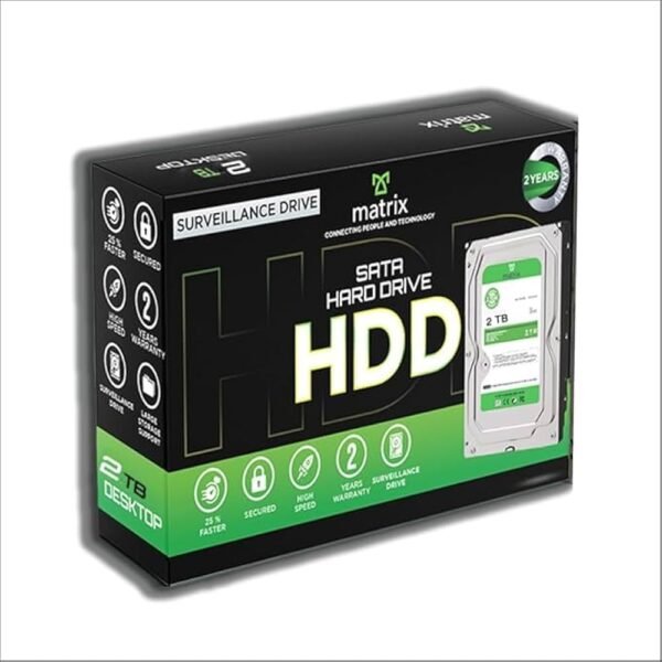 Matrix 2TB SATA Hard Drive for Desktop (HDD) 3.5 Inch SATA 6 GB/s 7200 RPM, 2 Year Warrant
