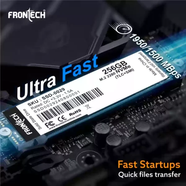 Frontech SSD- 256 GB Desktop Internal Solid State Drive (SSD) ( M.2)  (Interface: PCIe NVMe, : M.2)
